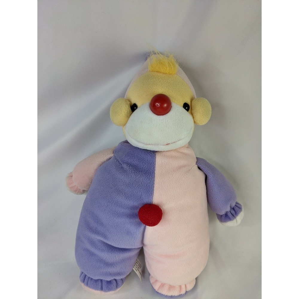Barnum Bailey Clown Plush 15 Inch Pastel Pink Purple Stuffed Animal Toy